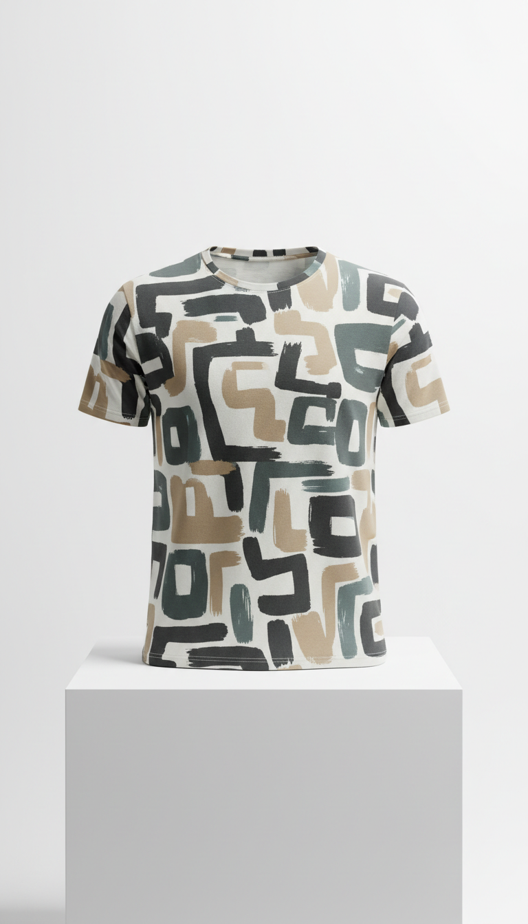 Monochrome Abstract Print Tee