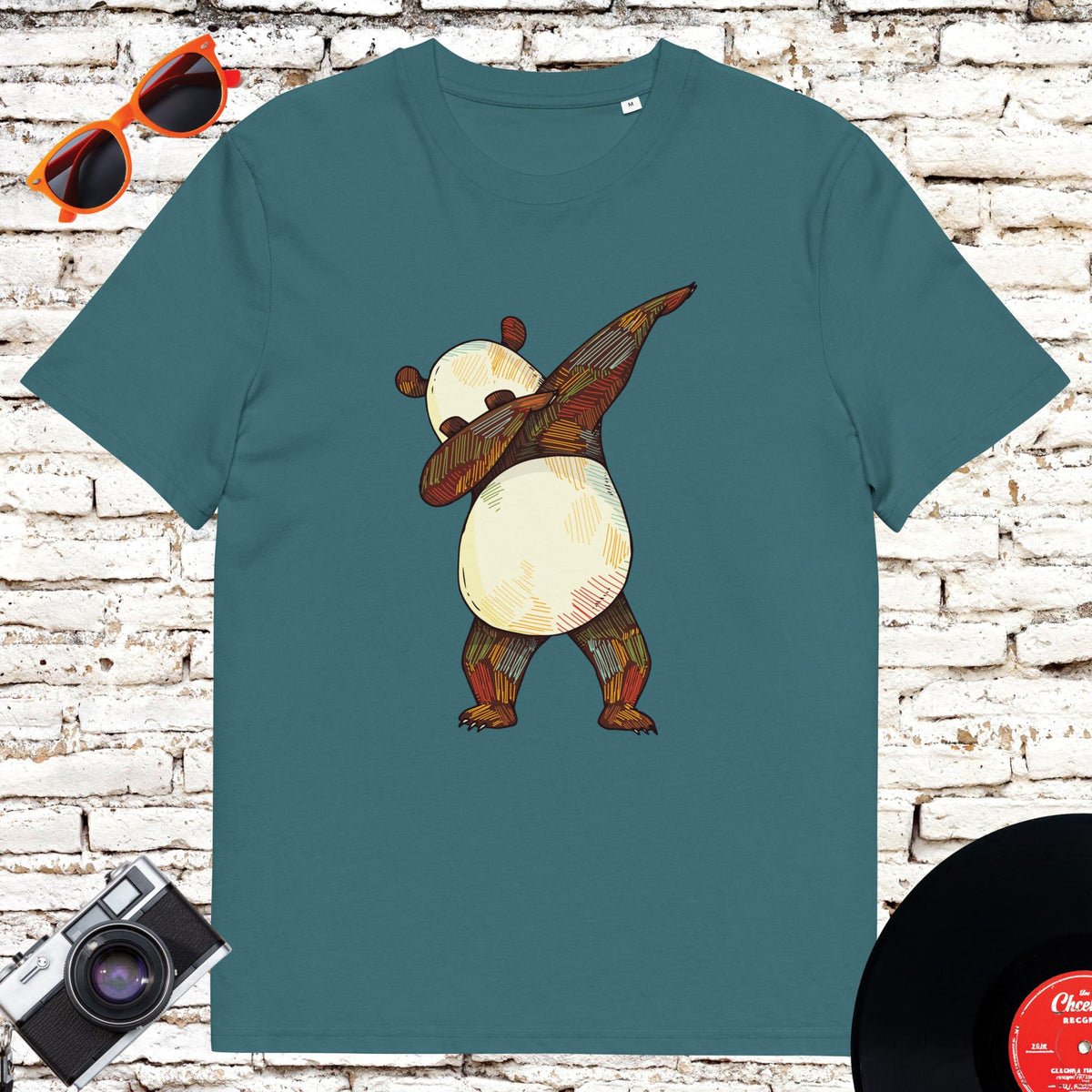 Dabbing Panda graphic tee in Stargazer organic cotton